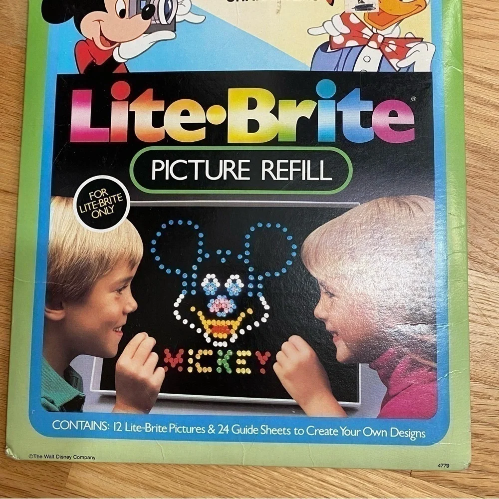 Vintage Disney Lite Brite Refill Packet Mickey Mouse Tinkerbell Donald Duck